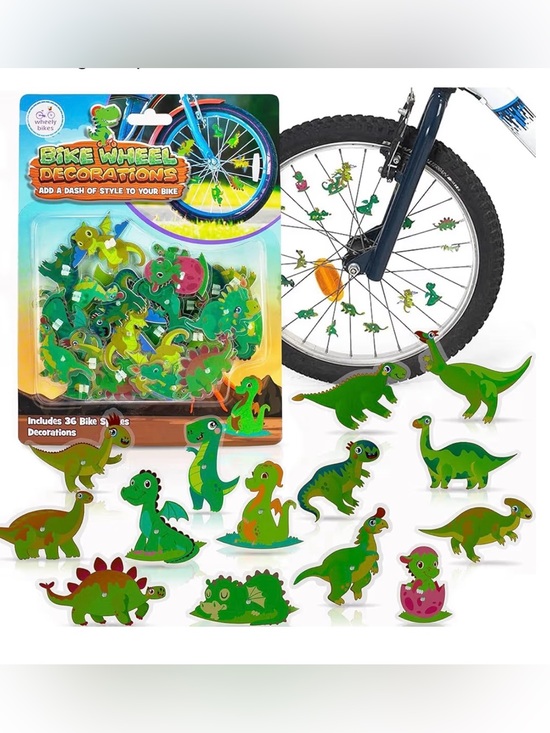 Wheely Bikes Other - Dinosaur Theme 36 Pcs Wheely Bikes Kids Bike Spoke Decorations Charms NWT